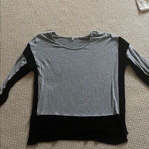 Red Haute Gray and Black Long Sleeve Top